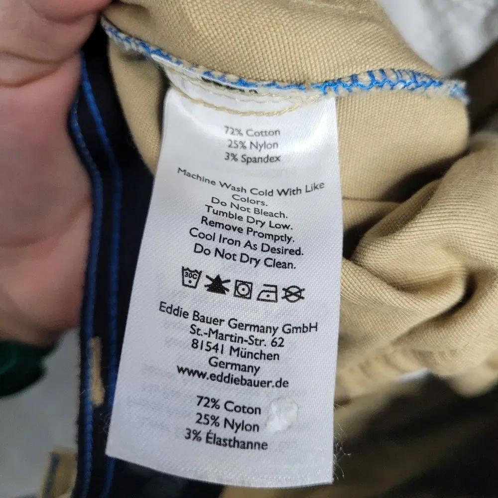 Eddie Bauer Rappel khaki outdoor hiking fishing pants pockets Size 30x32